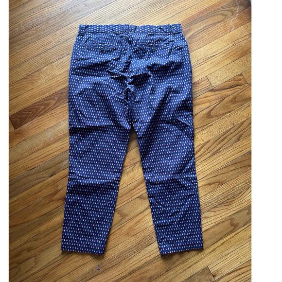 Khakis by GAP Slim City Pants – Navy with Red & White Geometric Drops, Size 12R - Picture 5 of 7